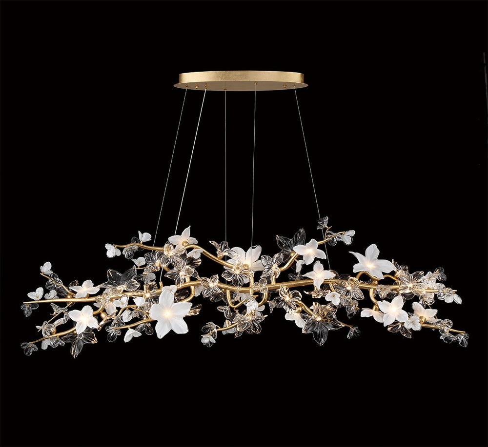 Lib & Co. Canada - LED Chandelier - Fiori - Gold leaf- Union Lighting Luminaires Decor