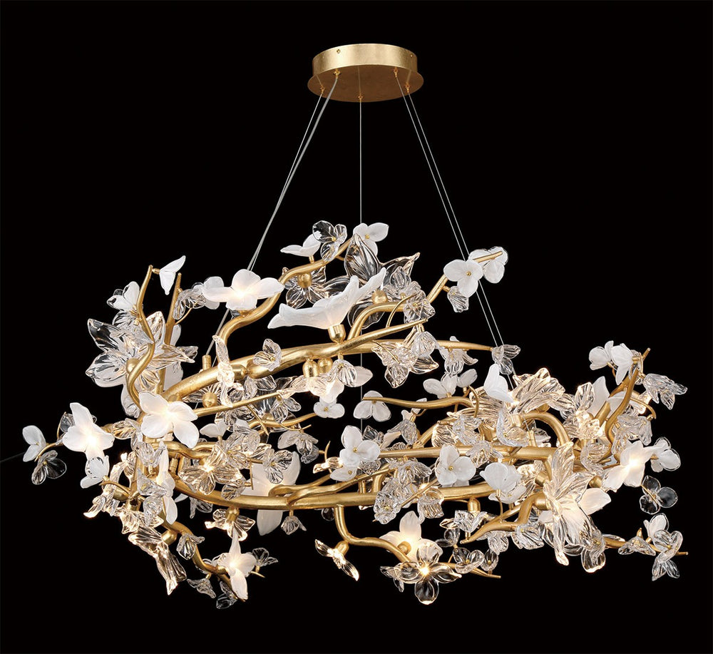 Lib & Co. Canada - LED Chandelier - Fiori - Gold leaf- Union Lighting Luminaires Decor