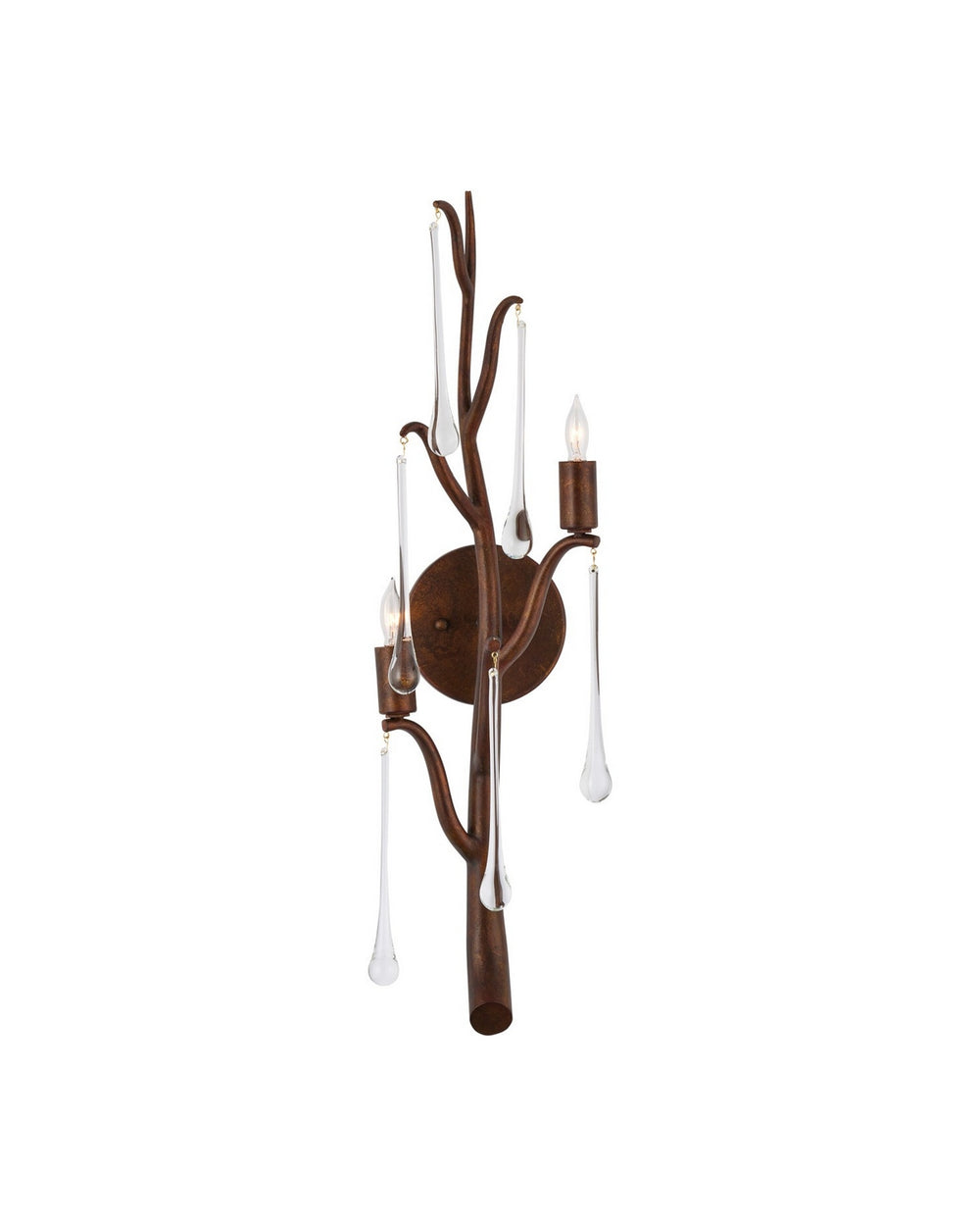 Currey and Company - Two Light Wall Sconce - Morning Grove - Rhine Gold/Clear- Union Lighting Luminaires Decor