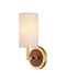 Currey and Company - One Light Wall Sconce - Ellerston - Saddle Brown/Brushed Brass- Union Lighting Luminaires Decor