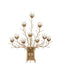 Currey and Company - Ten Light Wall Sconce - Star Magnolia - Antique Brass/White/Clear- Union Lighting Luminaires Decor