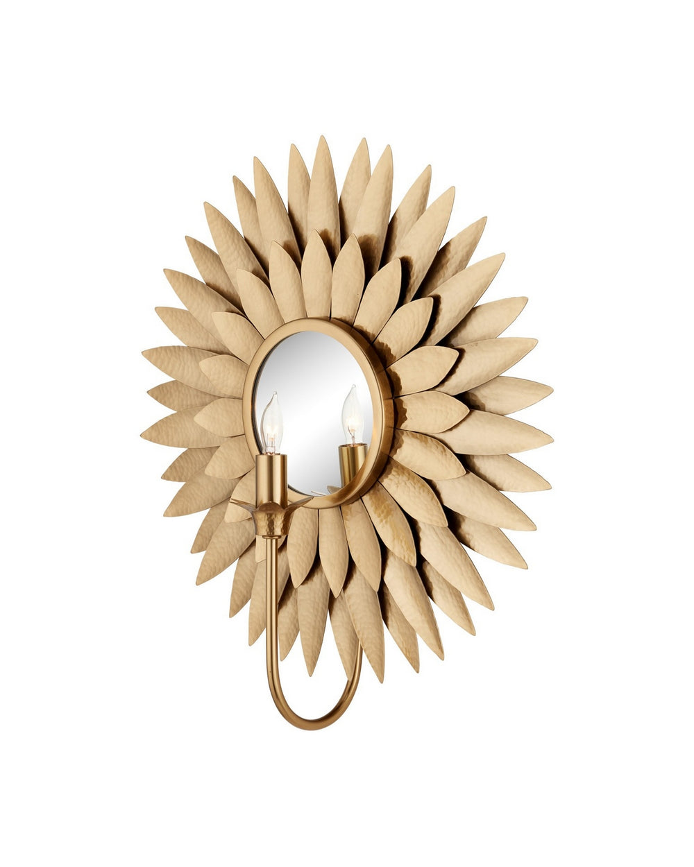 Currey and Company - One Light Wall Sconce - Plumage - Antique Brass/Mirror- Union Lighting Luminaires Decor