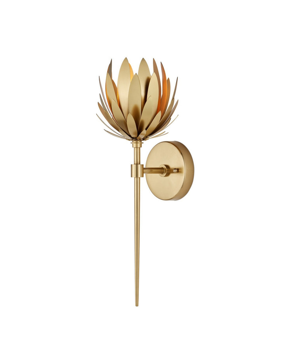 Currey and Company - One Light Wall Sconce - Protea - Brass- Union Lighting Luminaires Decor