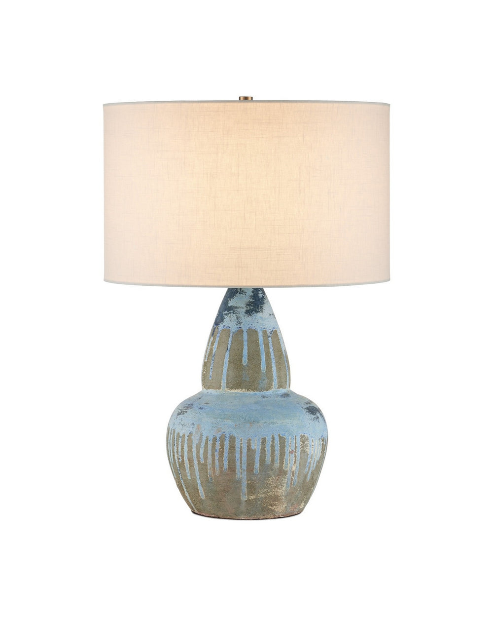 Currey and Company - One Light Table Lamp - Catania - Antique Blue Drip- Union Lighting Luminaires Decor