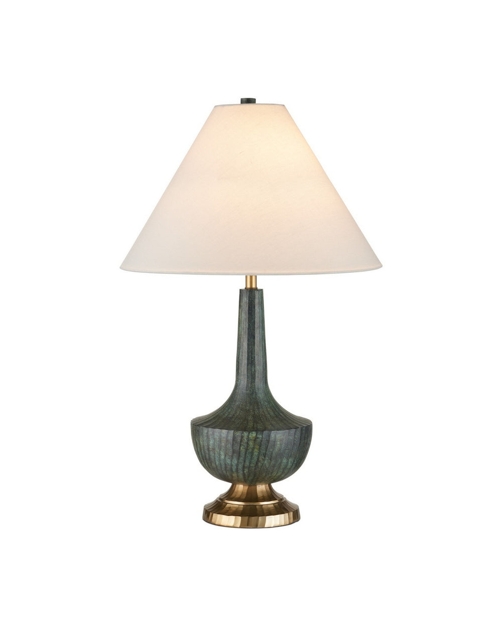 Currey and Company - One Light Table Lamp - Djinn - Verdigris/Antique Brass- Union Lighting Luminaires Decor
