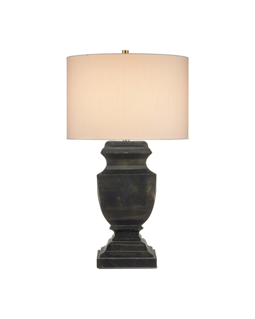 Currey and Company - One Light Table Lamp - Balustrade - Distressed Light Black- Union Lighting Luminaires Decor