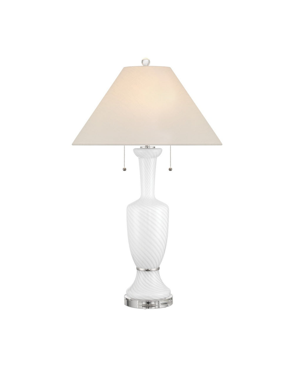 Currey and Company - Two Light Table Lamp - Classico - White/Clear/Polished Nickel- Union Lighting Luminaires Decor