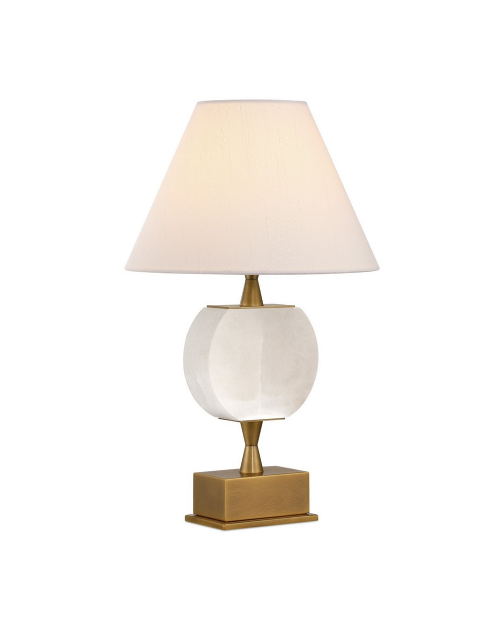 Currey and Company - LED Table Lamp - Meandro - White/Antique Brass- Union Lighting Luminaires Decor