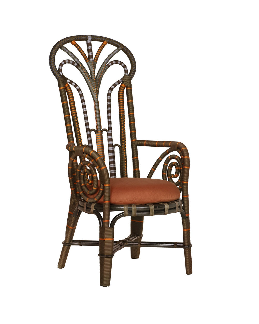 Currey and Company - Armchair - Benin Throne - Brown/Orange- Union Lighting Luminaires Decor
