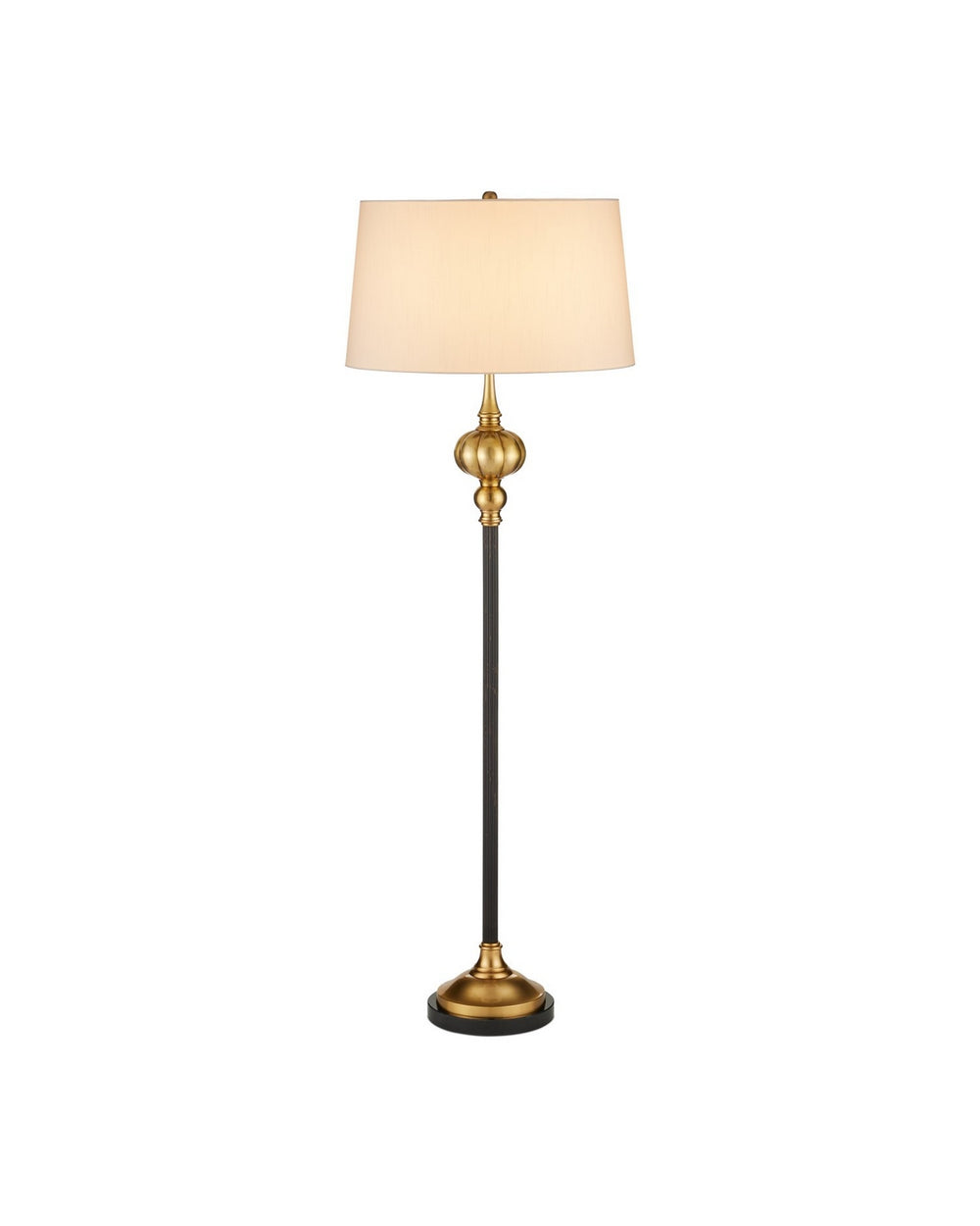 Currey and Company - One Light Floor Lamp - Haines - Bronze/Vintage Brass- Union Lighting Luminaires Decor