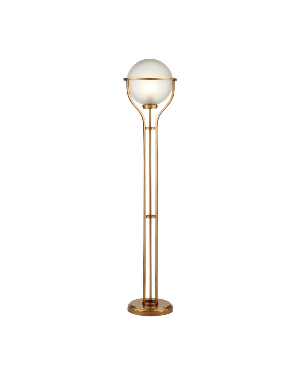 Currey and Company - One Light Floor Lamp - Metropolis - Metallic Champagne/Frosted- Union Lighting Luminaires Decor