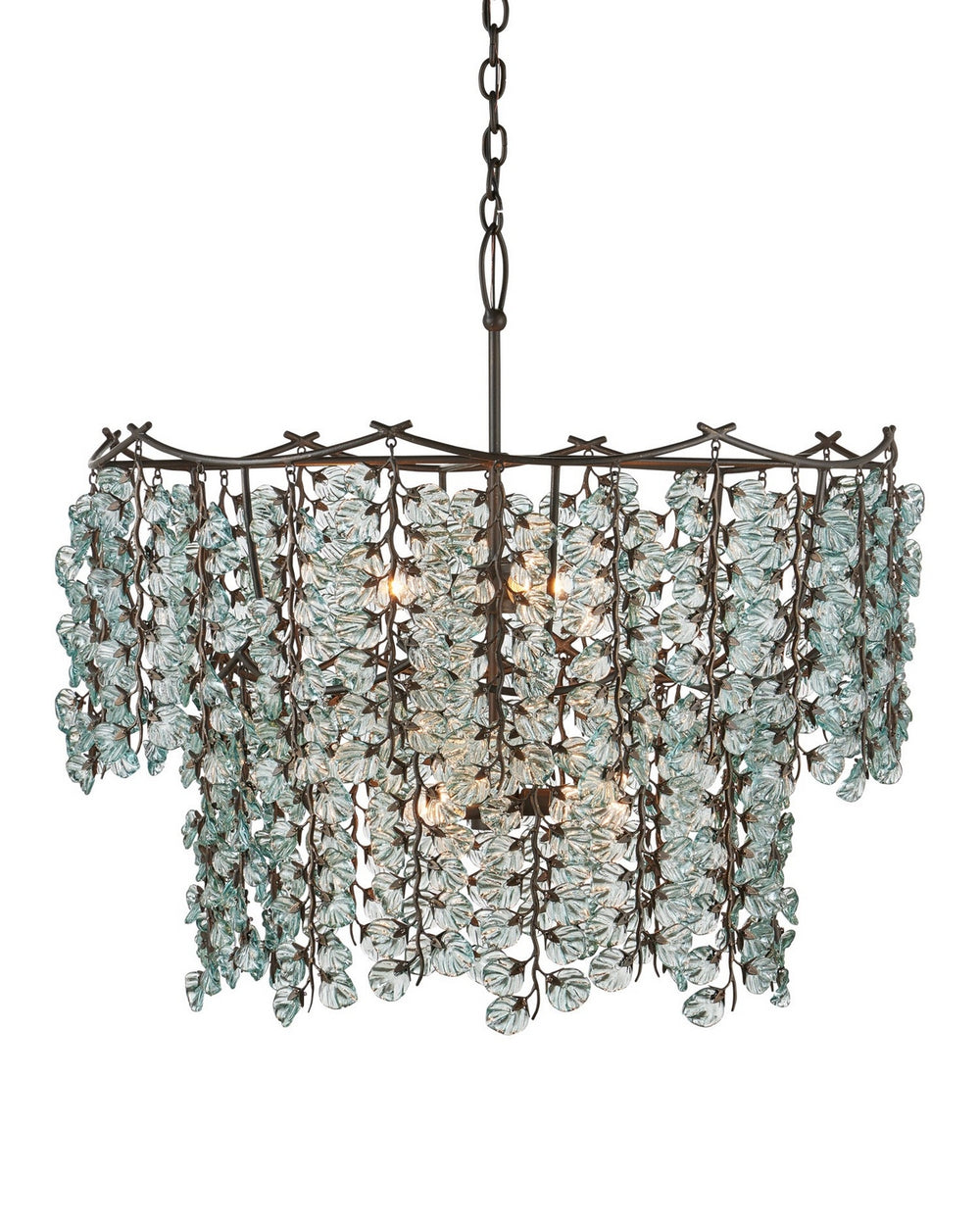 Currey and Company - Six Light Chandelier - Herbary - Clear/Bronze- Union Lighting Luminaires Decor
