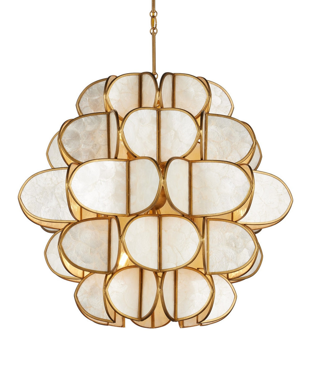 Currey and Company - Nine Light Chandelier - Galatea - Natural/Brass- Union Lighting Luminaires Decor