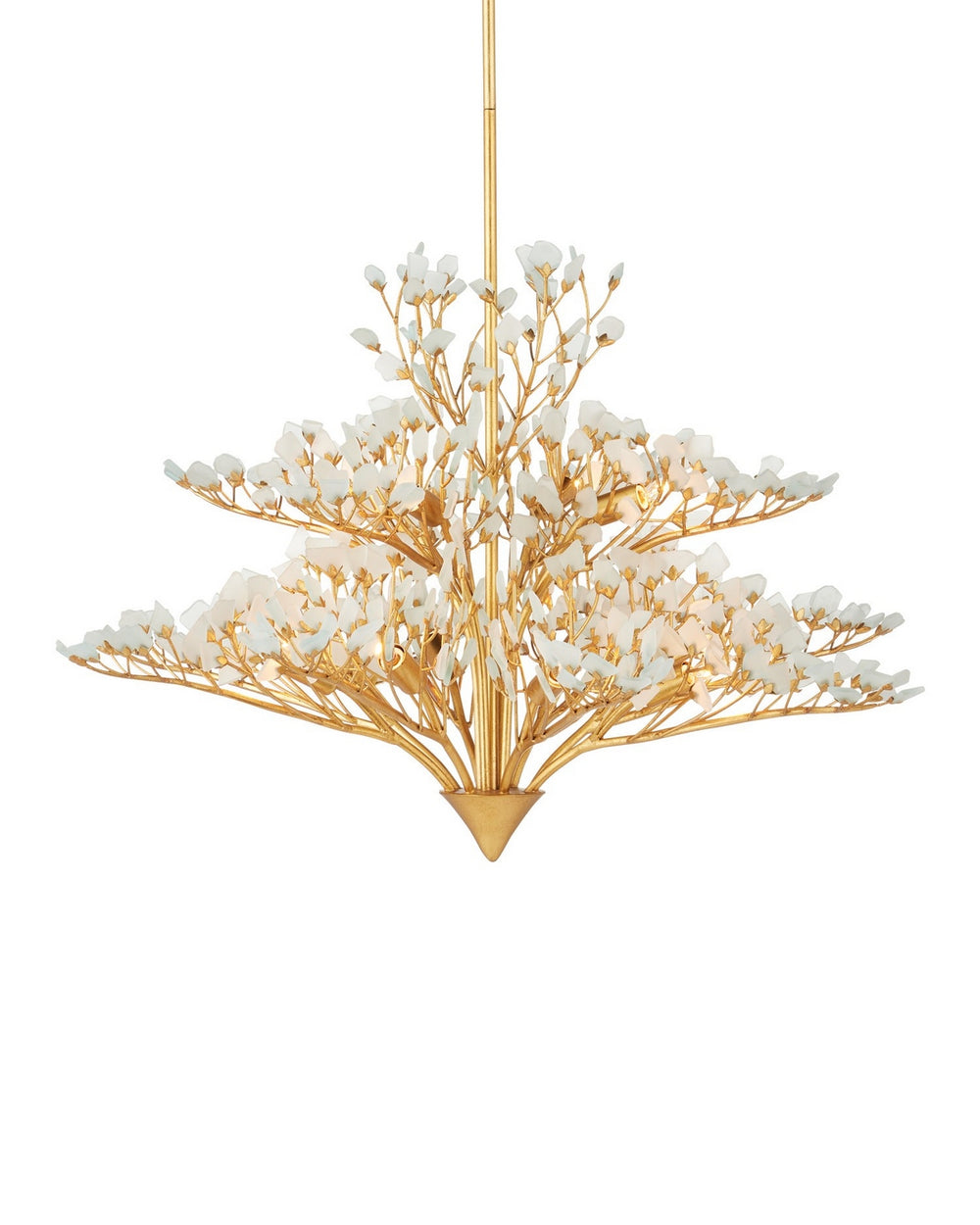 Currey and Company - 12 Light Chandelier - Fiorella - Contemporary Gold Leaf/Frosted- Union Lighting Luminaires Decor