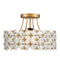 Currey and Company - One Light Semi-Flush Mount - Spring Flower - Frosted/Glossy White/Brass- Union Lighting Luminaires Decor