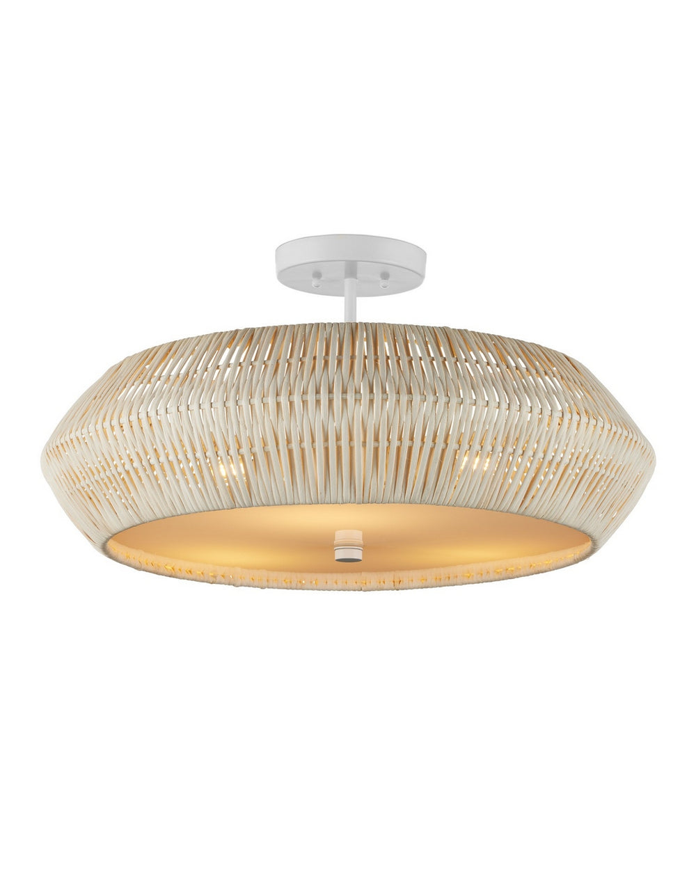 Currey and Company - Three Light Semi-Flush Mount - Antibes - Bleached Natural/Snow White/White- Union Lighting Luminaires Decor