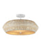Currey and Company - Three Light Semi-Flush Mount - Antibes - Bleached Natural/Snow White/White- Union Lighting Luminaires Decor