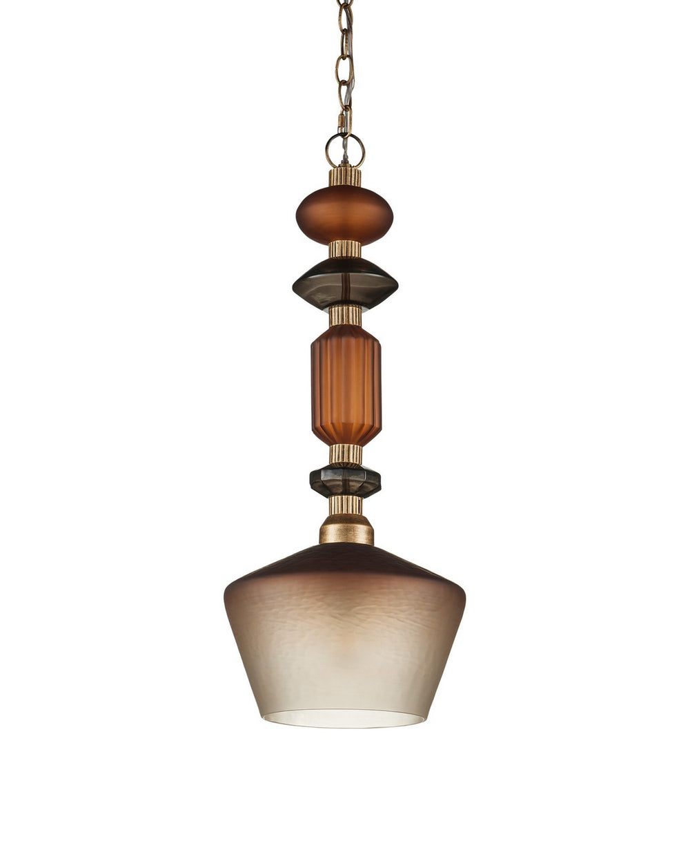 Currey and Company - One Light Pendant - Mandeville - Butter Rum Sandbar/Matte Ombre/Deep Gray/Antique Gold- Union Lighting Luminaires Decor