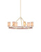 Currey and Company - Six Light Chandelier - Ellerston - Saddle Brown/Brushed Brass- Union Lighting Luminaires Decor
