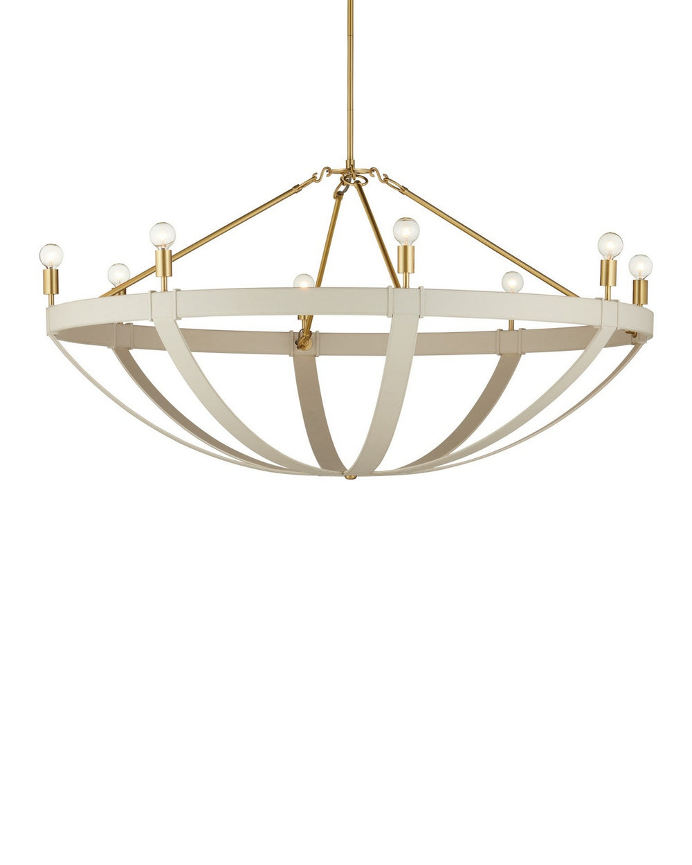 Currey and Company - Eight Light Chandelier - Barrington - Cream/Brushed Brass- Union Lighting Luminaires Decor
