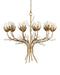 Currey and Company - Ten Light Chandelier - Star Magnolia - Antique Brass/White/Clear- Union Lighting Luminaires Decor