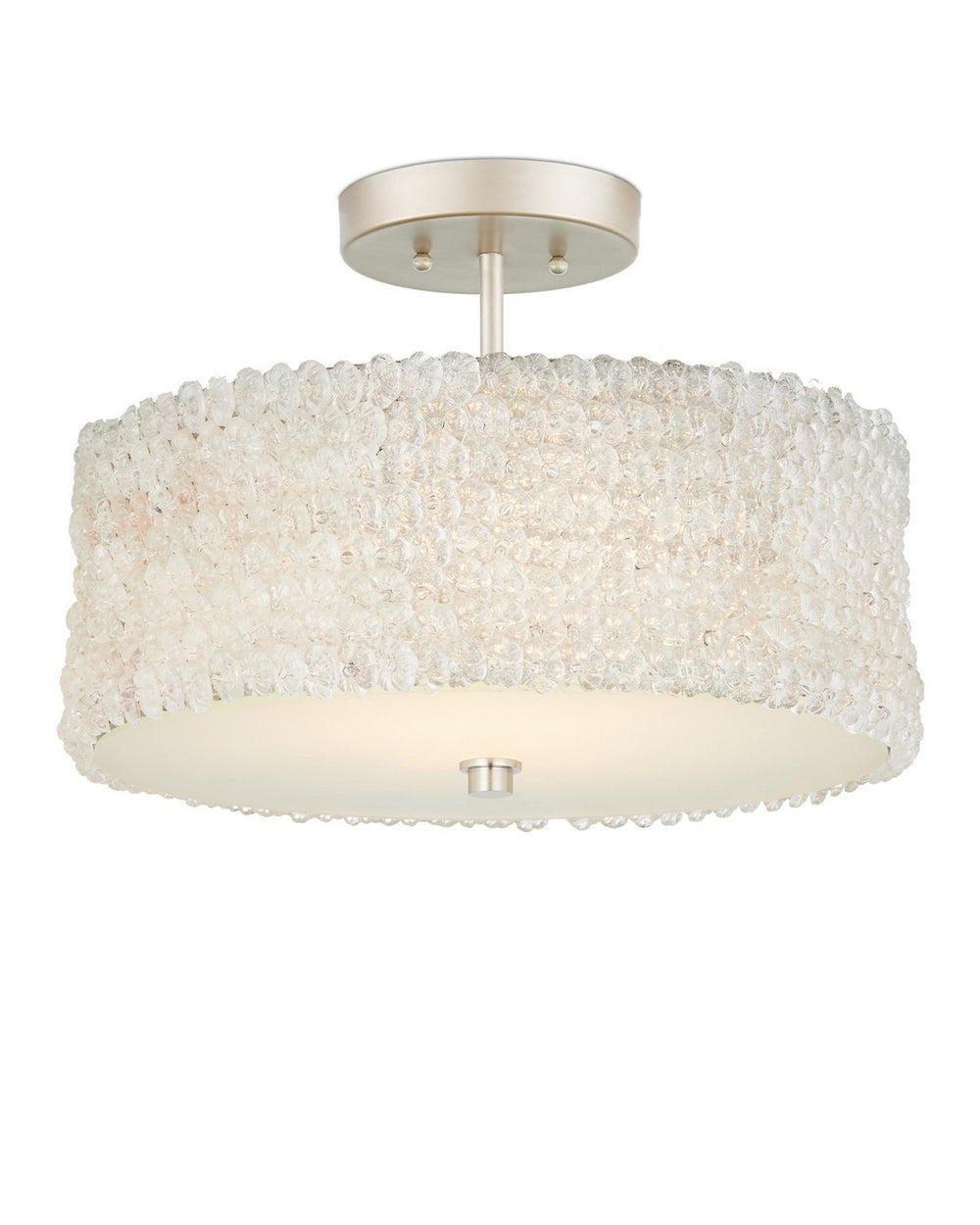 Currey and Company - Three Light Semi-Flush Mount - Florecitas - Clear/Nickel- Union Lighting Luminaires Decor