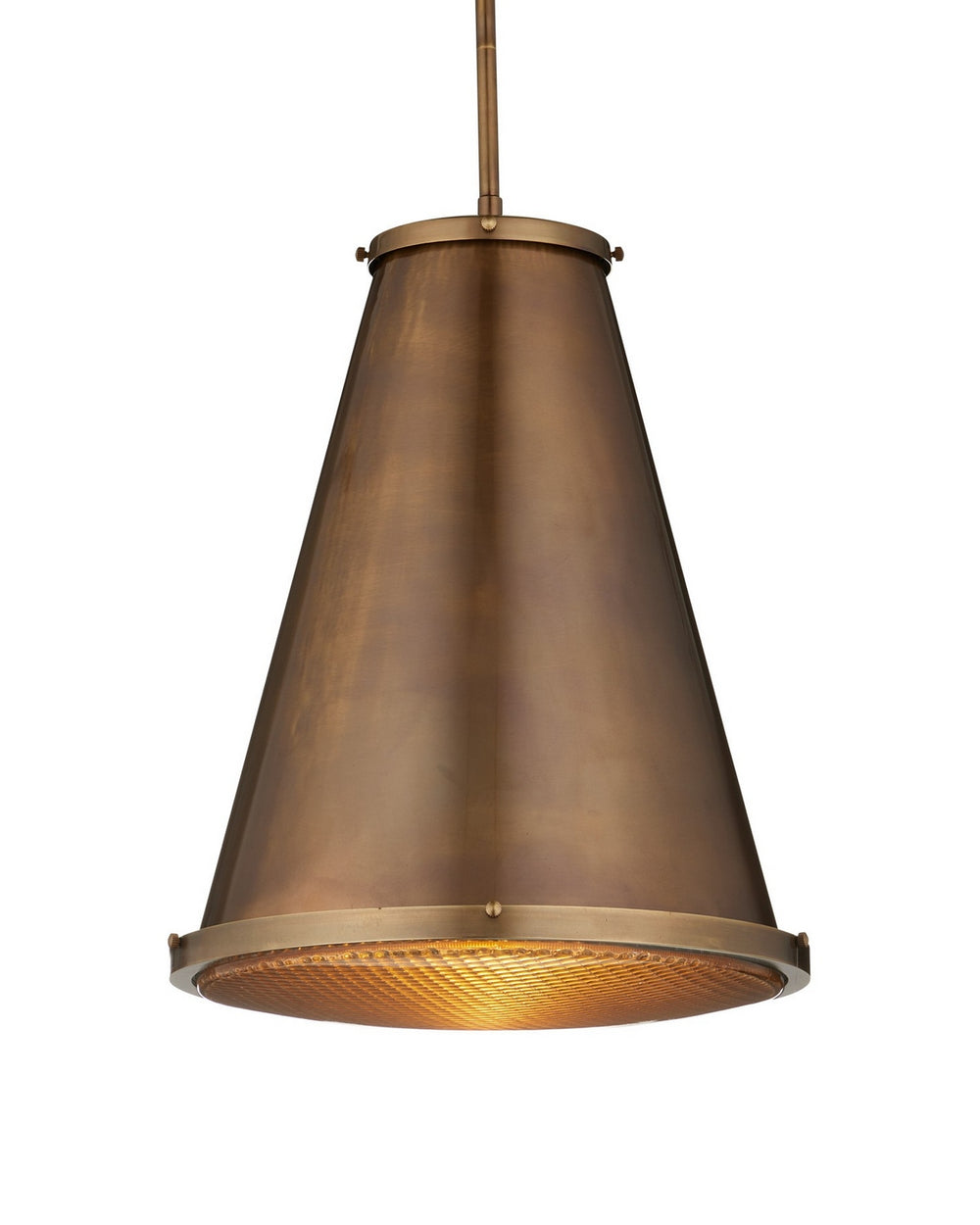 Currey and Company - One Light Pendant - Seafarer - Antique Brass/Clear- Union Lighting Luminaires Decor