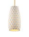 Currey and Company - One Light Pendant - Tessitura - White/Brass- Union Lighting Luminaires Decor