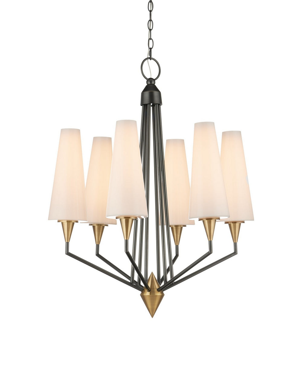 Currey and Company - LED Chandelier - Hennin - Polished Antique Brass/Oil Rubbed Bronze- Union Lighting Luminaires Decor