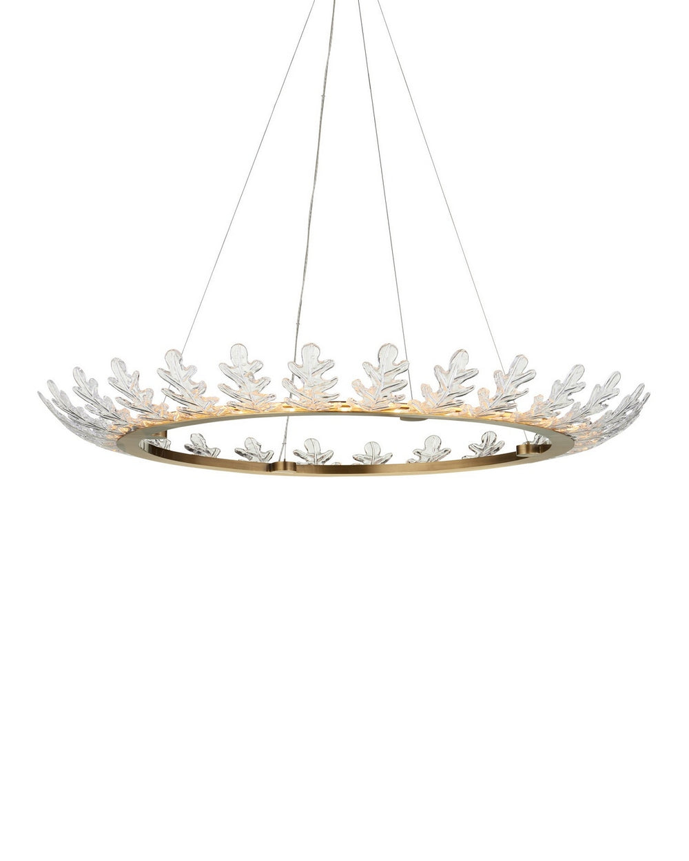 Currey and Company - LED Chandelier - Oakwreath - Polished Antique Brass/Clear- Union Lighting Luminaires Decor