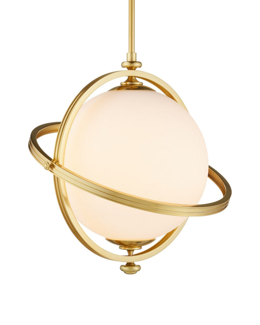 Currey and Company - One Light Pendant - Astral - White/Brass- Union Lighting Luminaires Decor