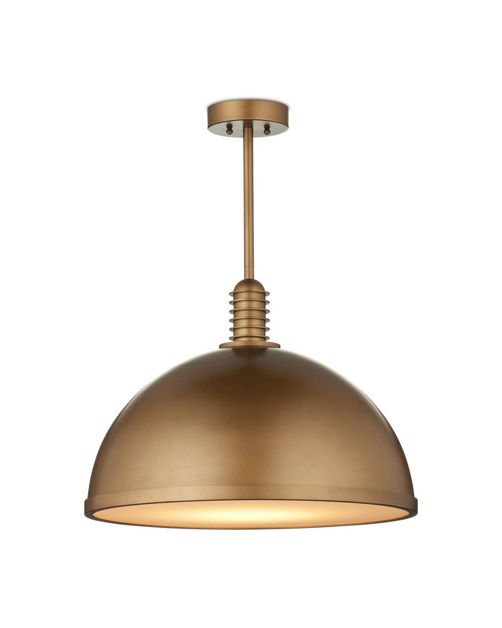 Currey and Company - LED Pendant - Cupola - Antique Brass/White- Union Lighting Luminaires Decor