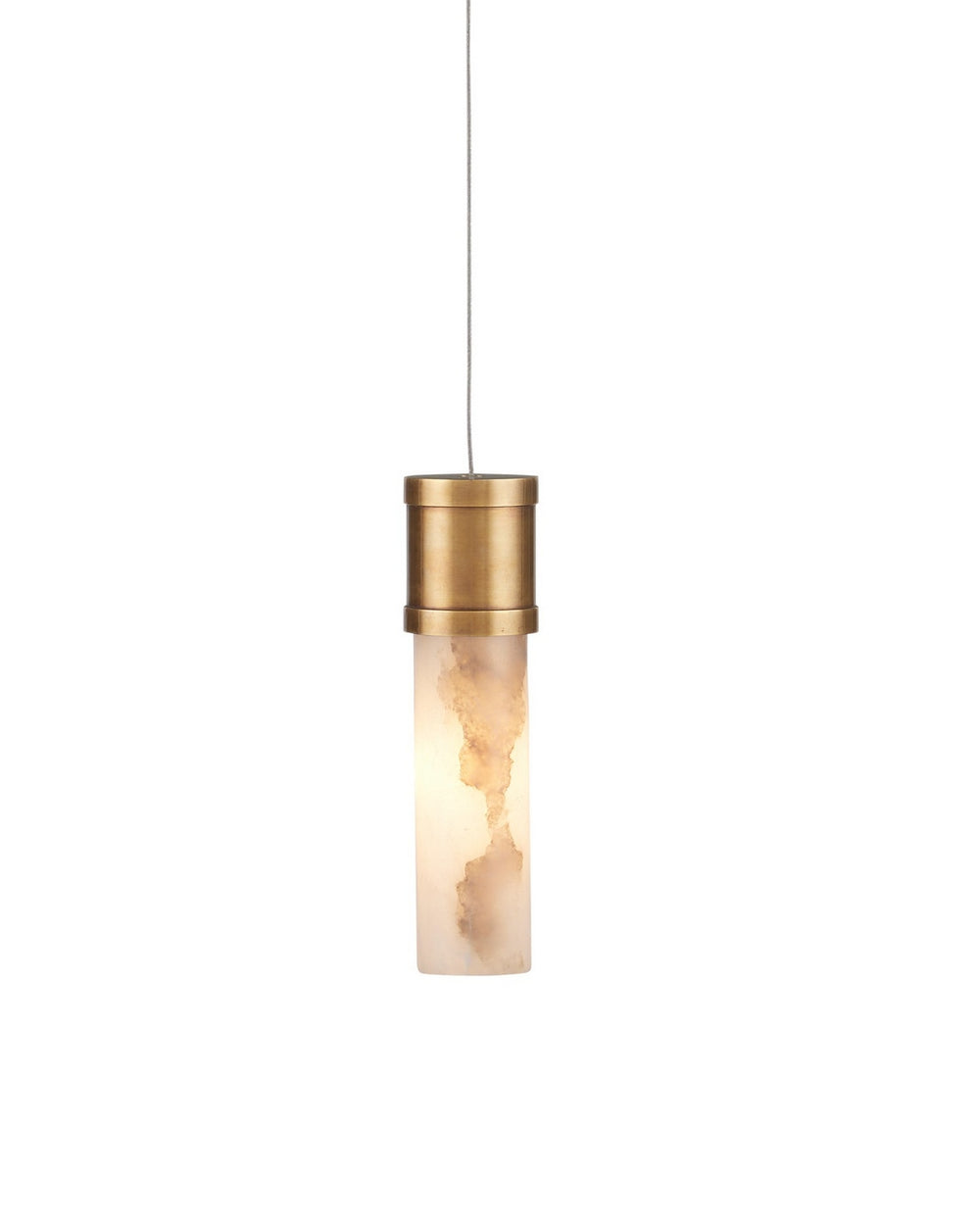 Currey and Company - One Light Pendant - Cannula - Vintage Brass/White/Silver- Union Lighting Luminaires Decor