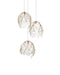 Currey and Company - Three Light Pendant - Banyan - Antique Brass/Clear/Silver- Union Lighting Luminaires Decor
