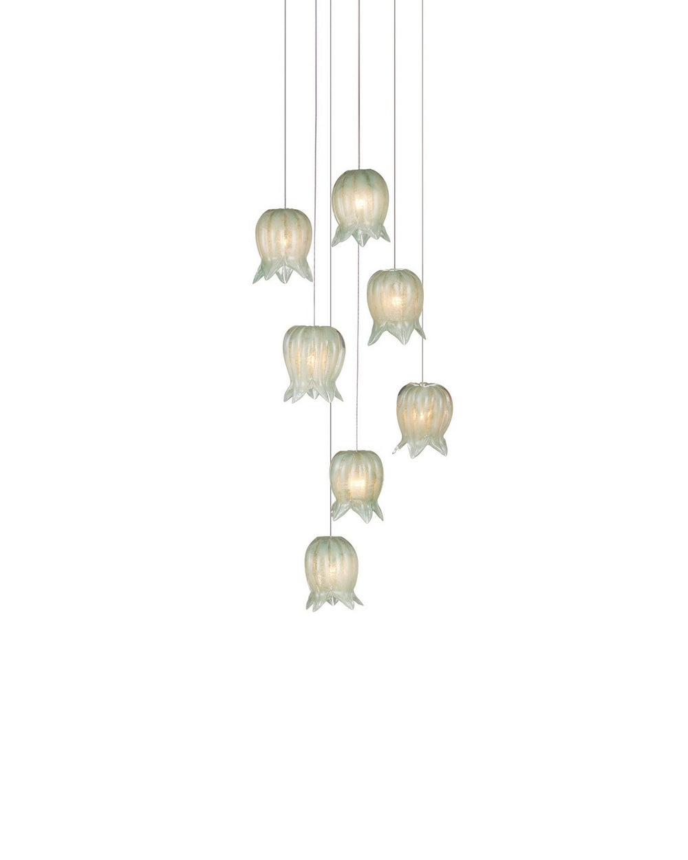 Currey and Company - Seven Light Pendant - Polpo - Green/Silver- Union Lighting Luminaires Decor