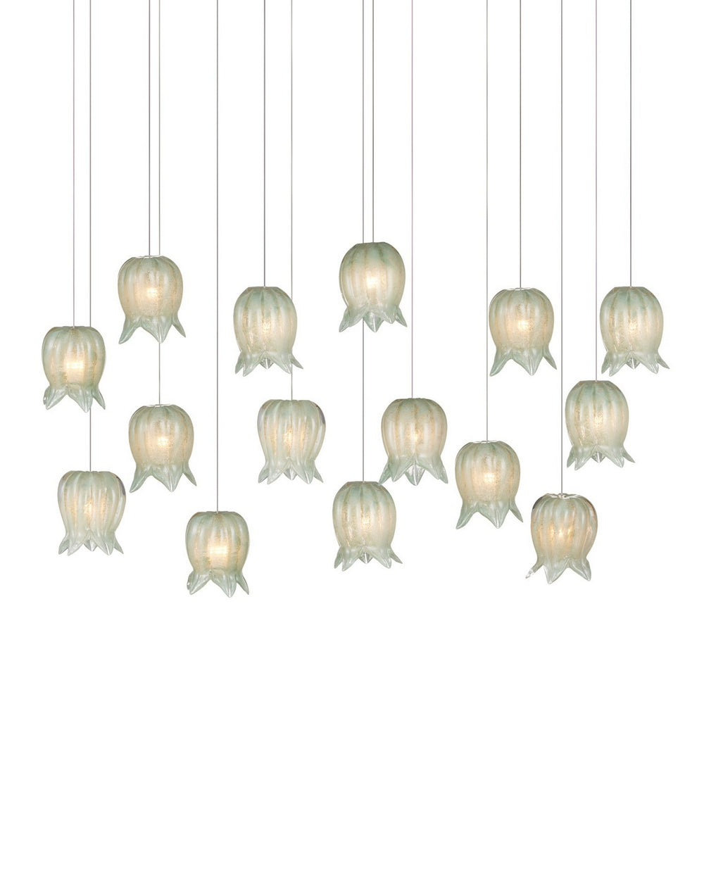 Currey and Company - 15 Light Pendant - Polpo - Green/Silver- Union Lighting Luminaires Decor