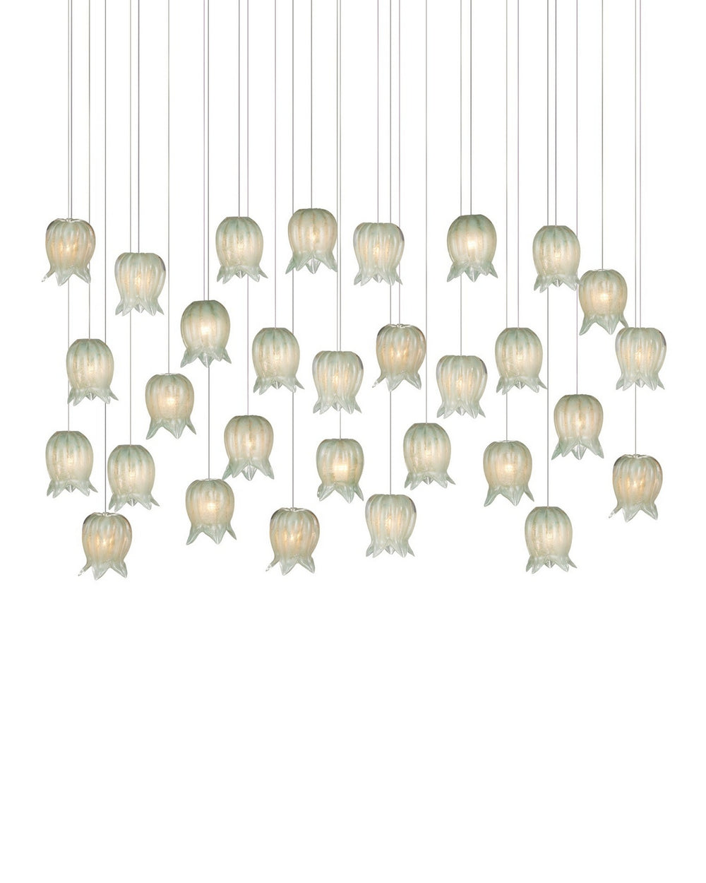 Currey and Company - 30 Light Pendant - Polpo - Green/Silver- Union Lighting Luminaires Decor