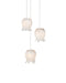 Currey and Company - Three Light Pendant - Polpo - White/Silver- Union Lighting Luminaires Decor