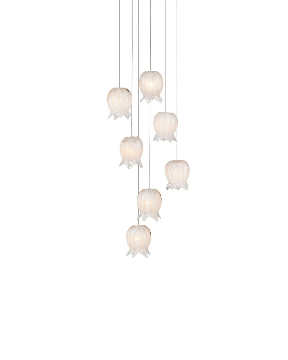 Currey and Company - Seven Light Pendant - Polpo - White/Silver- Union Lighting Luminaires Decor