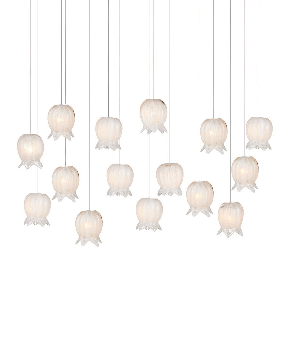 Currey and Company - 15 Light Pendant - Polpo - White/Silver- Union Lighting Luminaires Decor