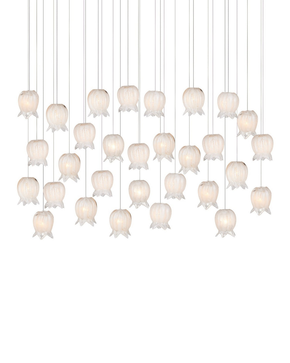 Currey and Company - 30 Light Pendant - Polpo - White/Silver- Union Lighting Luminaires Decor