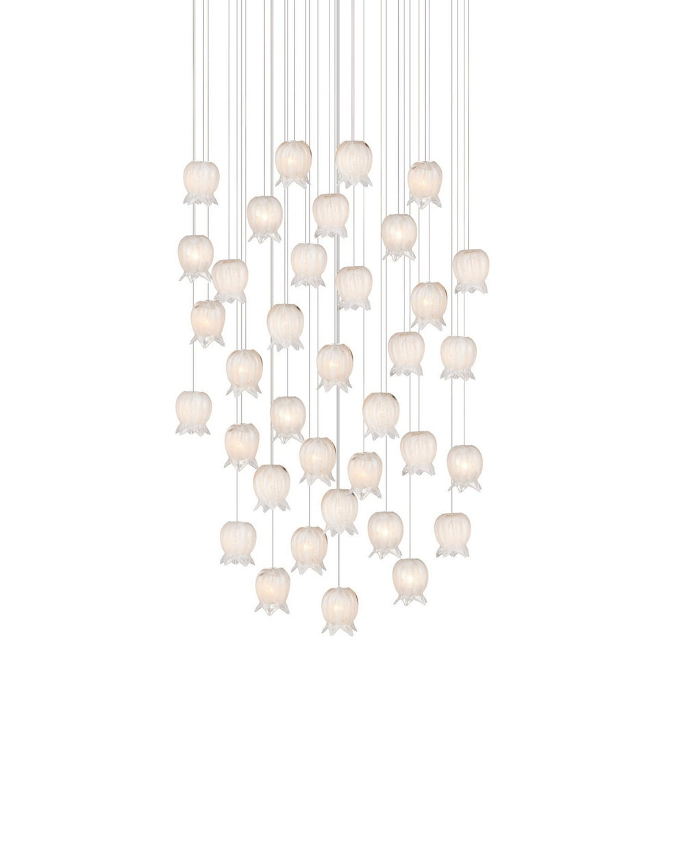 Currey and Company - 36 Light Pendant - Polpo - White/Silver- Union Lighting Luminaires Decor