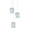 Currey and Company - Three Light Pendant - Polpo - Blue/Silver- Union Lighting Luminaires Decor
