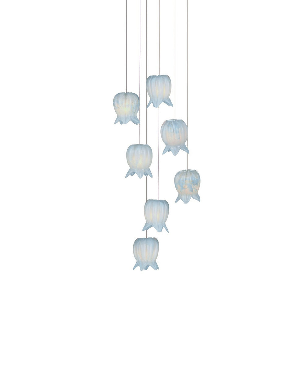 Currey and Company - Seven Light Pendant - Polpo - Blue/Silver- Union Lighting Luminaires Decor