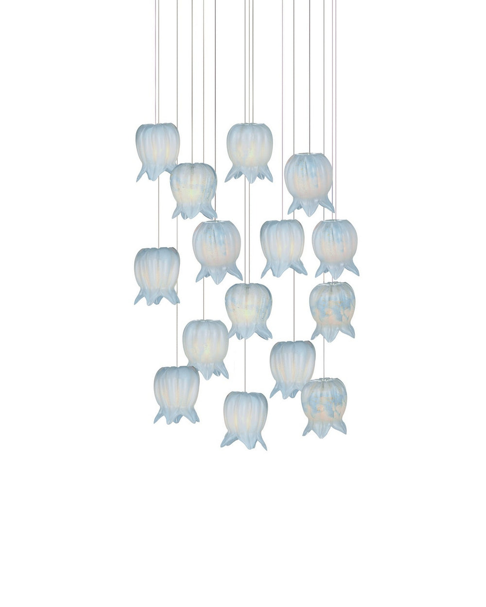 Currey and Company - 15 Light Pendant - Polpo - Blue/Silver- Union Lighting Luminaires Decor