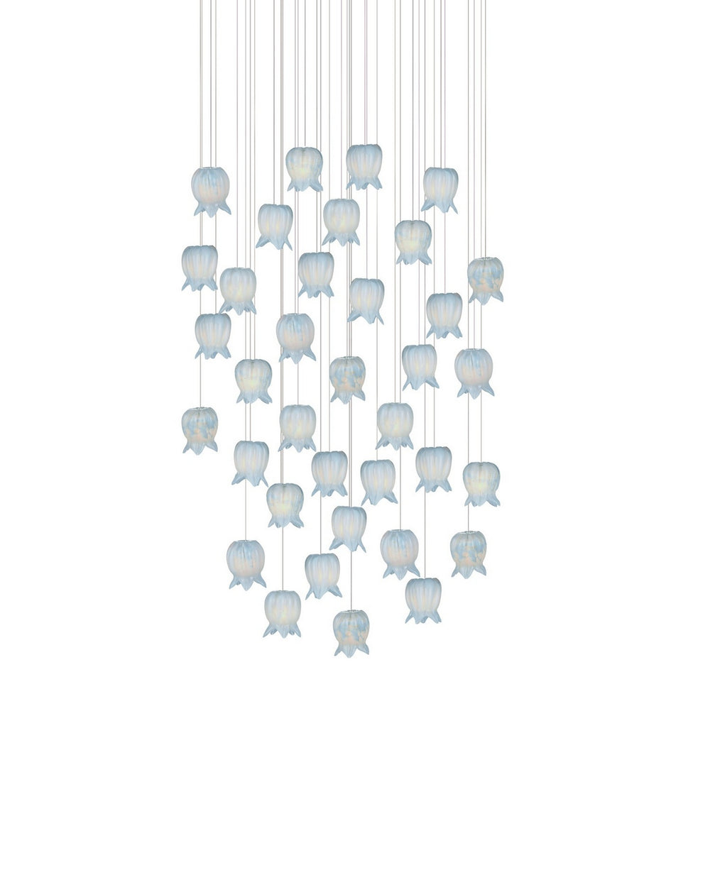 Currey and Company - 36 Light Pendant - Polpo - Blue/Silver- Union Lighting Luminaires Decor