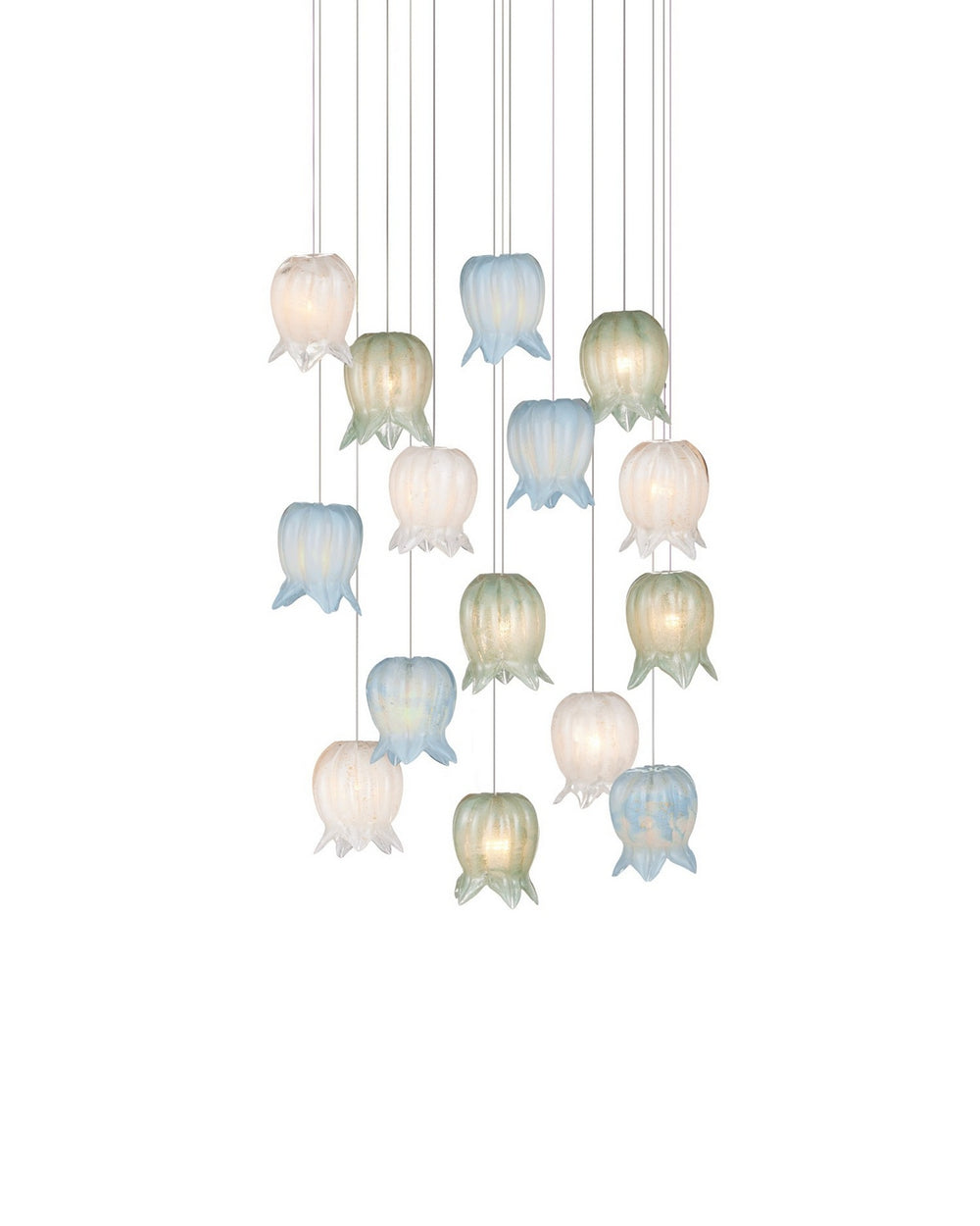Currey and Company - 15 Light Pendant - Polpo - Blue/Green/White/Silver- Union Lighting Luminaires Decor