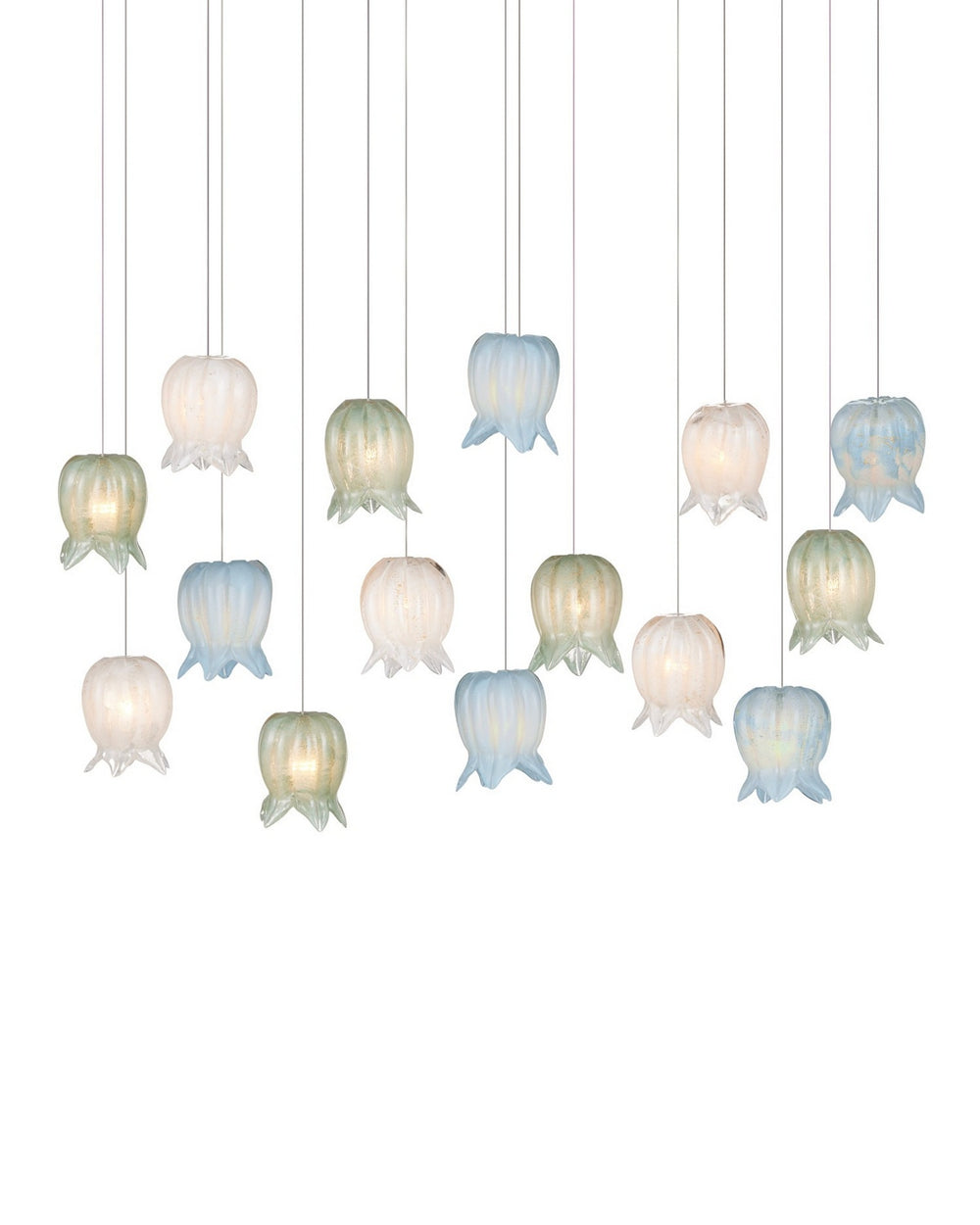 Currey and Company - 15 Light Pendant - Polpo - Blue/Green/White/Silver- Union Lighting Luminaires Decor