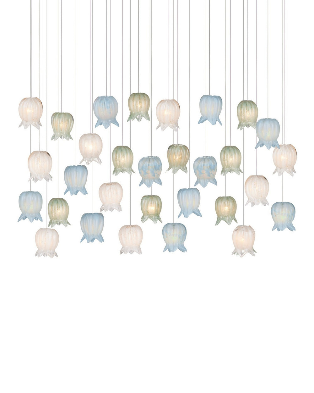 Currey and Company - 30 Light Pendant - Polpo - Blue/Green/White/Silver- Union Lighting Luminaires Decor