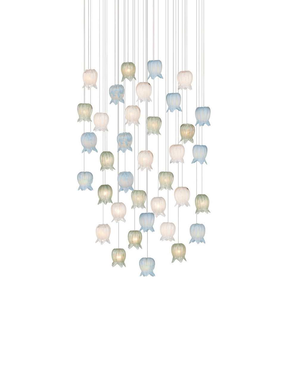Currey and Company - 36 Light Pendant - Polpo - Blue/Green/White/Silver- Union Lighting Luminaires Decor